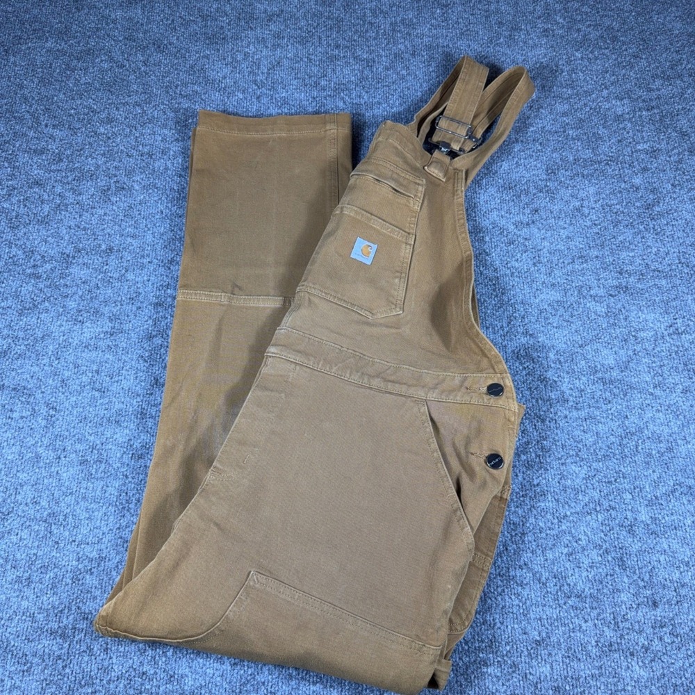 Carhartt Mens XXL Brown Rugged Flex Relaxed Fit Bib Overalls 104556-211 OR4556-W - Picture 1 of 9
